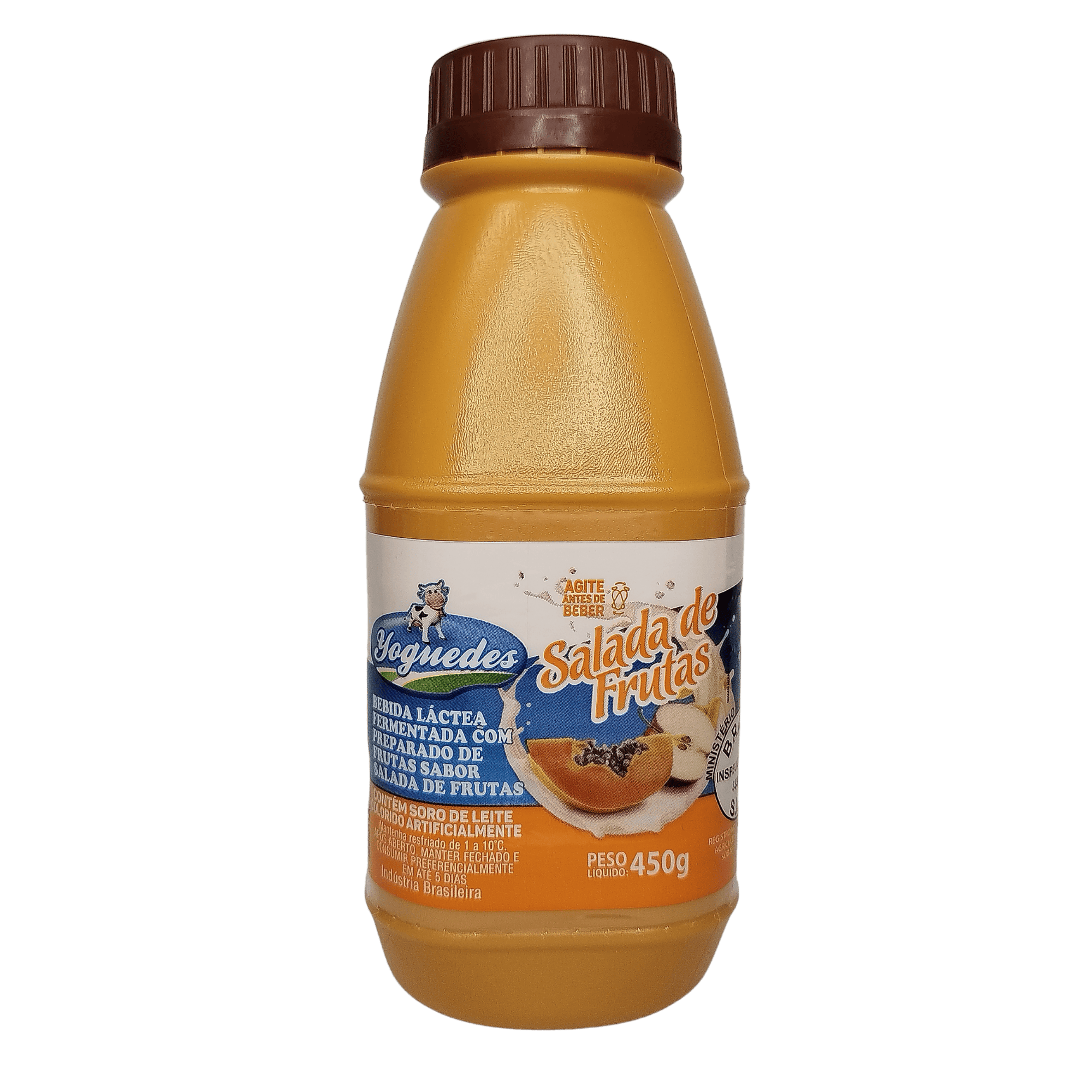 BEBIDA LÁCTEA YOGUEDES SALADA DE FRUTAS, COCO E MORANGO GARRAFA 450G